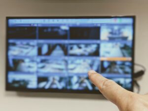 防犯カメラをモニター